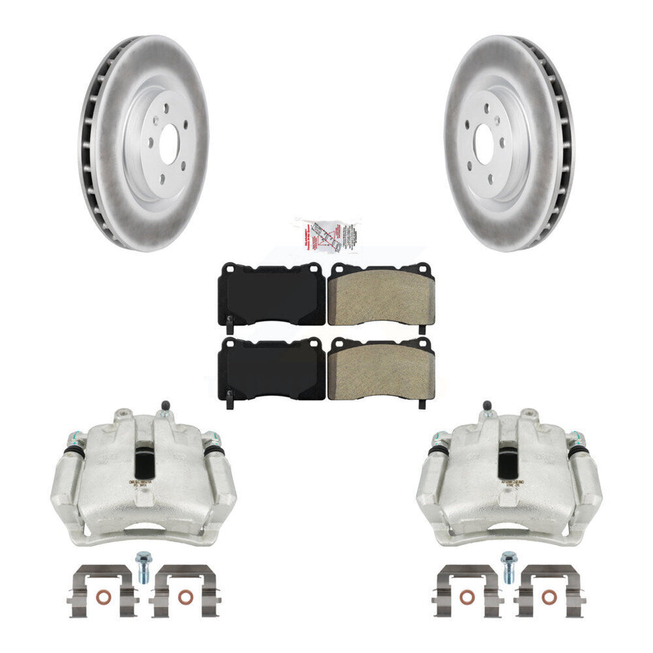 Front Disc Brake Caliper Coated Rotors And Semi-Metallic Pads Kit For 2012-2013 Buick Regal 2.4L With Brembo Calipers KCG-100428N