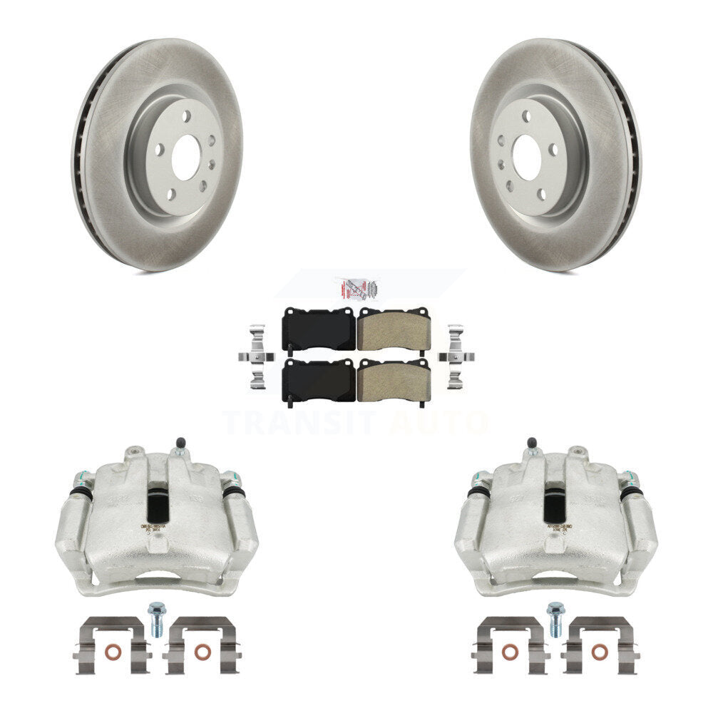 Front Disc Brake Caliper Coated Rotors And Semi-Metallic Pads Kit For 2014-2017 Buick Regal 2.4L With Brembo Calipers KCG-100429N by Transit Auto