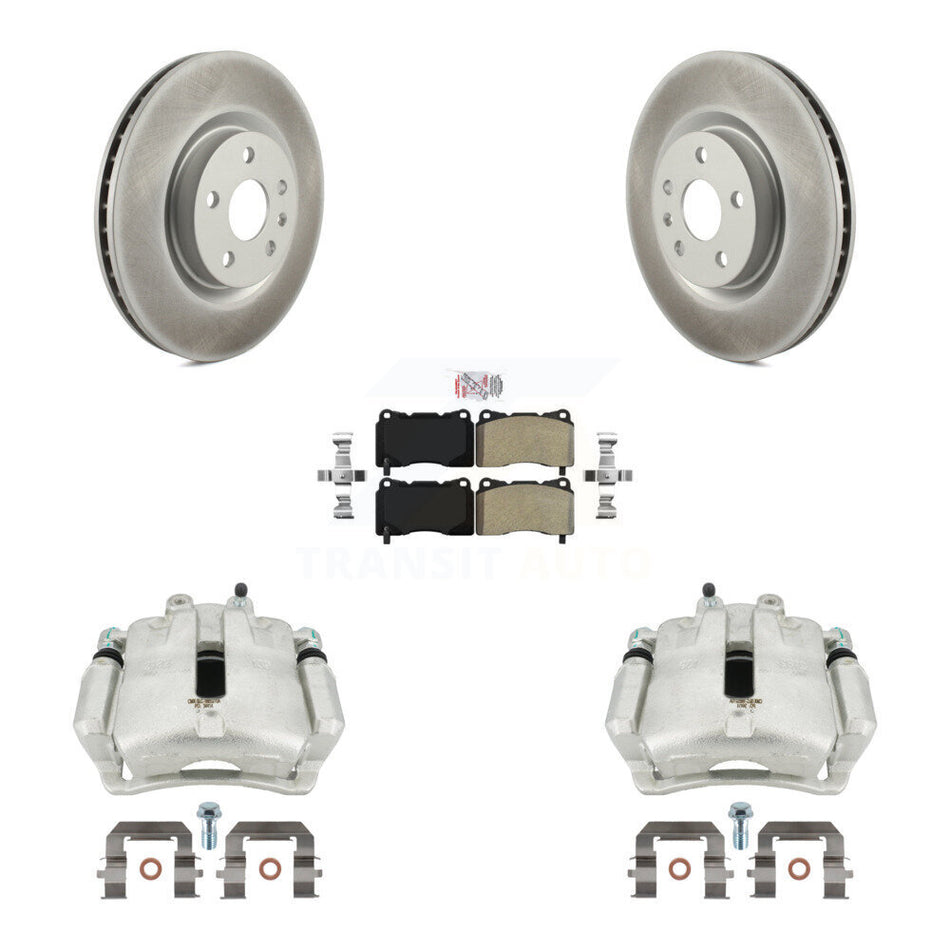 Front Disc Brake Caliper Coated Rotors And Semi-Metallic Pads Kit For 2014-2017 Buick Regal 2.4L With Brembo Calipers KCG-100429N