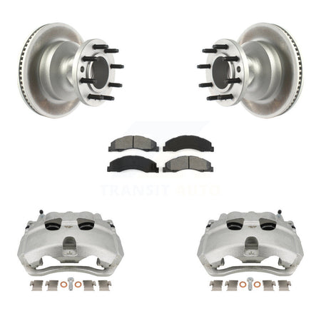 Front Brake Caliper Coat Rotor And Semi-Metallic Pad Kit For Ford E-350 Super Duty E-450 KCG-100430S