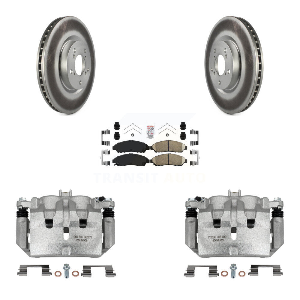 Front Disc Brake Caliper Coated Rotors And Ceramic Pads Kit For Acura MDX ZDX KCG-100433N