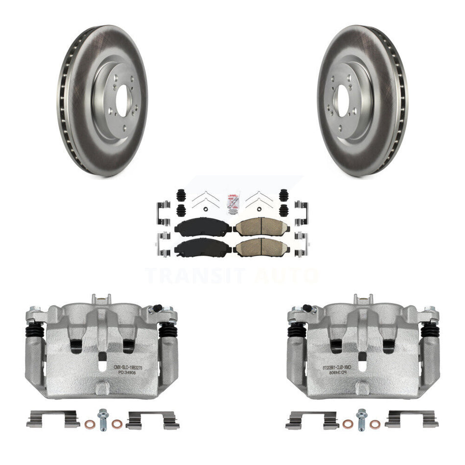 Front Disc Brake Caliper Coated Rotors And Ceramic Pads Kit For Acura MDX ZDX KCG-100433N