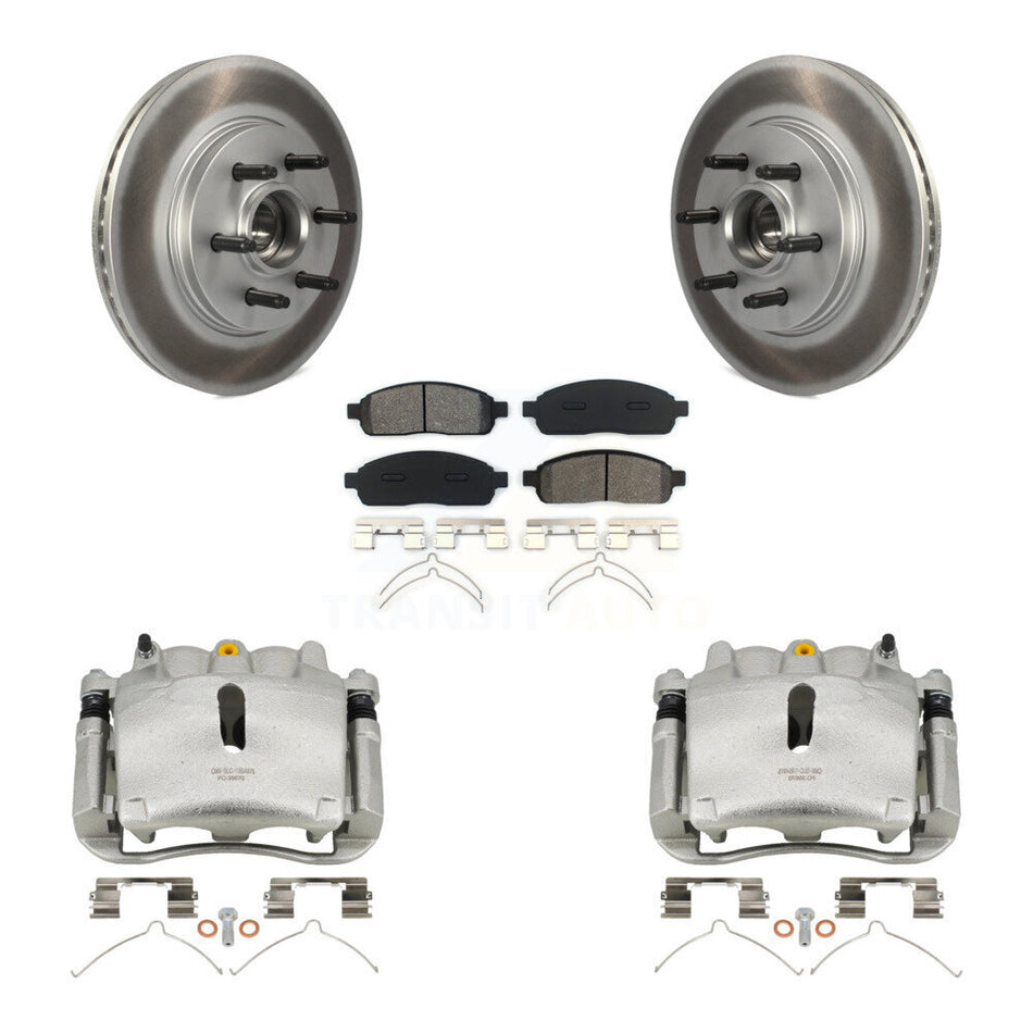 Front Brake Caliper Coat Rotors Semi-Metallic Pad Kit For Ford F-150 Lincoln Mark LT RWD KCG-100433S
