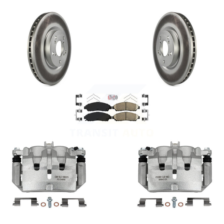 Front Disc Brake Caliper Coated Rotors And Ceramic Pads Kit For Acura MDX ZDX KCG-100434N