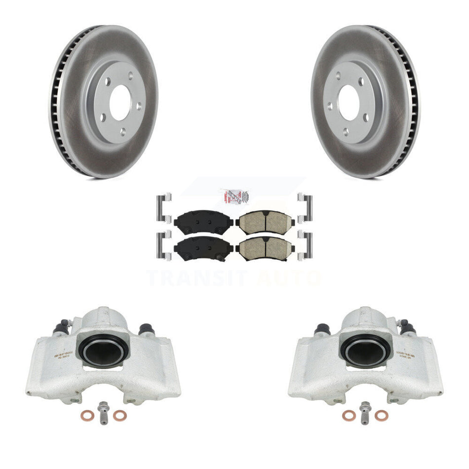 Front Disc Brake Caliper Coated Rotors And Ceramic Pads Kit For 1997-1999 Cadillac DeVille rear brakes With Heavy Duty Brakes KCG-100436N by Transit Auto