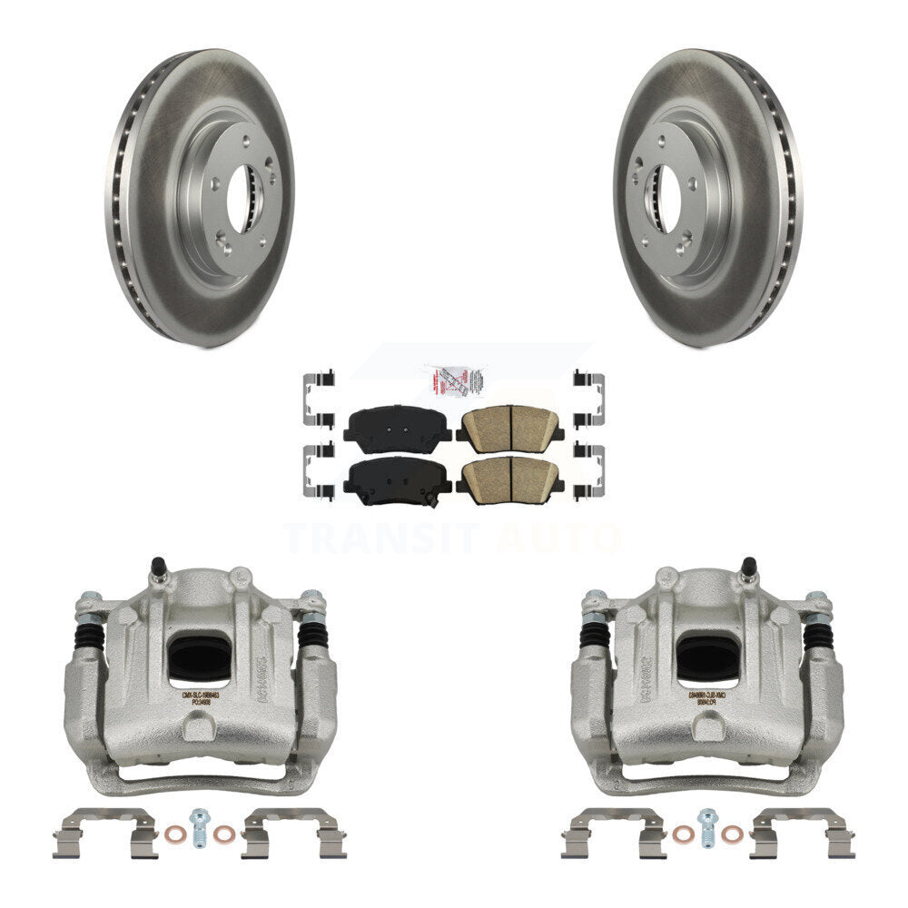 Front Disc Brake Caliper Coat Rotor And Ceramic Pad Kit For Hyundai Santa Fe Kia Sorento KCG-100437N