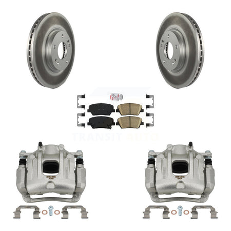 Front Disc Brake Caliper Coat Rotor And Ceramic Pad Kit For Hyundai Santa Fe Kia Sorento KCG-100437N