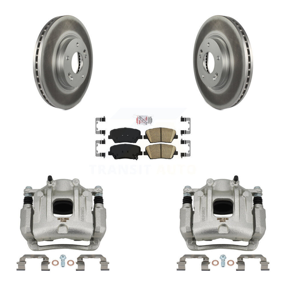 Front Disc Brake Caliper Coat Rotor And Ceramic Pad Kit For Hyundai Santa Fe Kia Sorento KCG-100437N