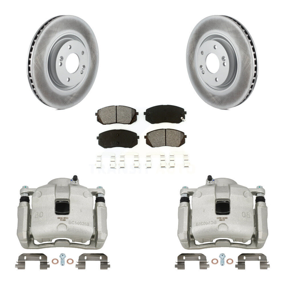 Front Brake Caliper Coat Rotor Semi-Metallic Pad Kit For 16 Hyundai Tucson From 05 08 15 KCG-100437S