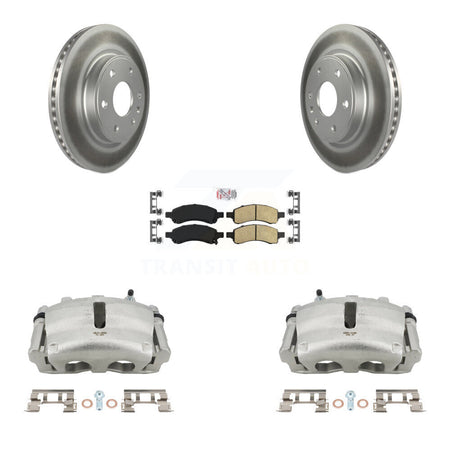 Front Brake Caliper Coat Rotors & Ceramic Pad Kit For GMC Acadia Buick Enclave Chevrolet KCG-100439N