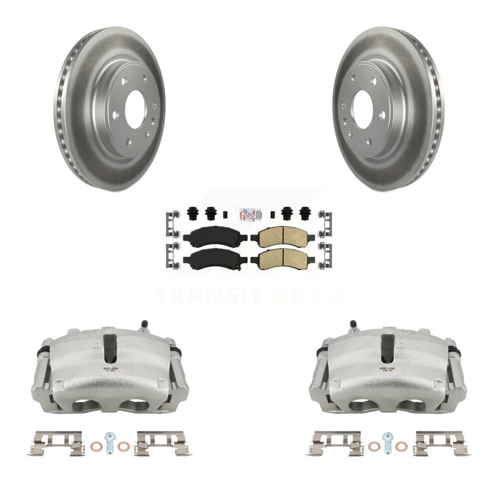 Front Brake Caliper Coat Rotors & Ceramic Pad Kit For GMC Acadia Buick Enclave Chevrolet KCG-100440N