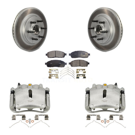 Front Disc Brake Caliper Coat Rotor & Ceramic Pad Kit For Ford F-150 Lincoln Mark LT RWD KCG-100442T