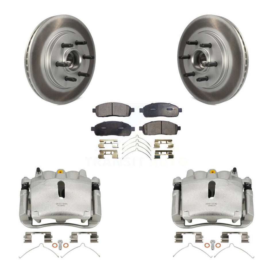 Front Brake Caliper Coat Rotors Semi-Metallic Pad Kit For Ford F-150 Lincoln Mark LT RWD KCG-100443P