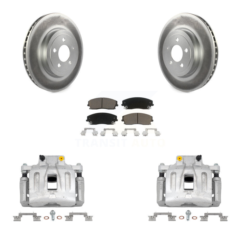 Front Disc Brake Caliper Coated Rotors And Ceramic Pads Kit For Dodge Charger KCG-100444C