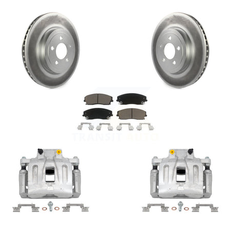 Front Disc Brake Caliper Coated Rotors And Ceramic Pads Kit For Dodge Charger KCG-100444C