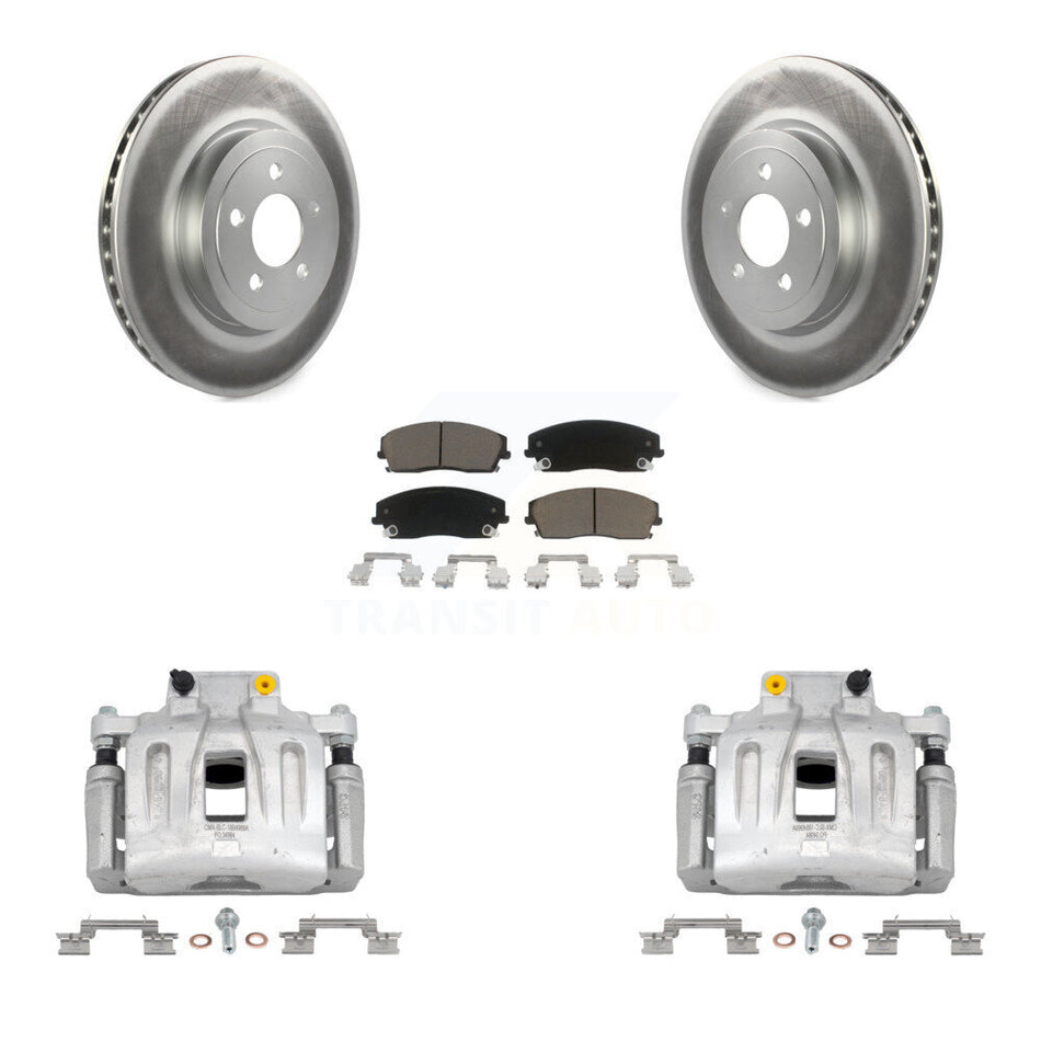 Front Disc Brake Caliper Coated Rotors And Ceramic Pads Kit For Dodge Charger KCG-100444C
