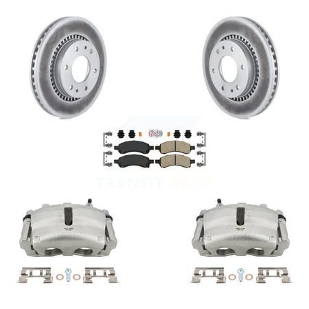 Front Brake Caliper Coat Rotor Ceramic Pad Kit For Chevrolet Trailblazer GMC Envoy Buick KCG-100444N
