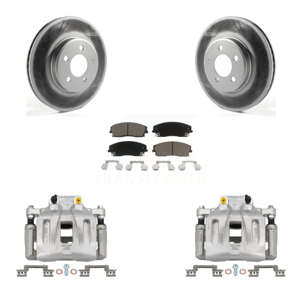 Front Brake Caliper Coat Rotor Ceramic Pad Kit For Dodge Chrysler 300 Charger Challenger KCG-100445C