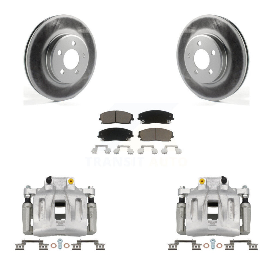Front Brake Caliper Coat Rotor Ceramic Pad Kit For Dodge Chrysler 300 Charger Challenger KCG-100445C