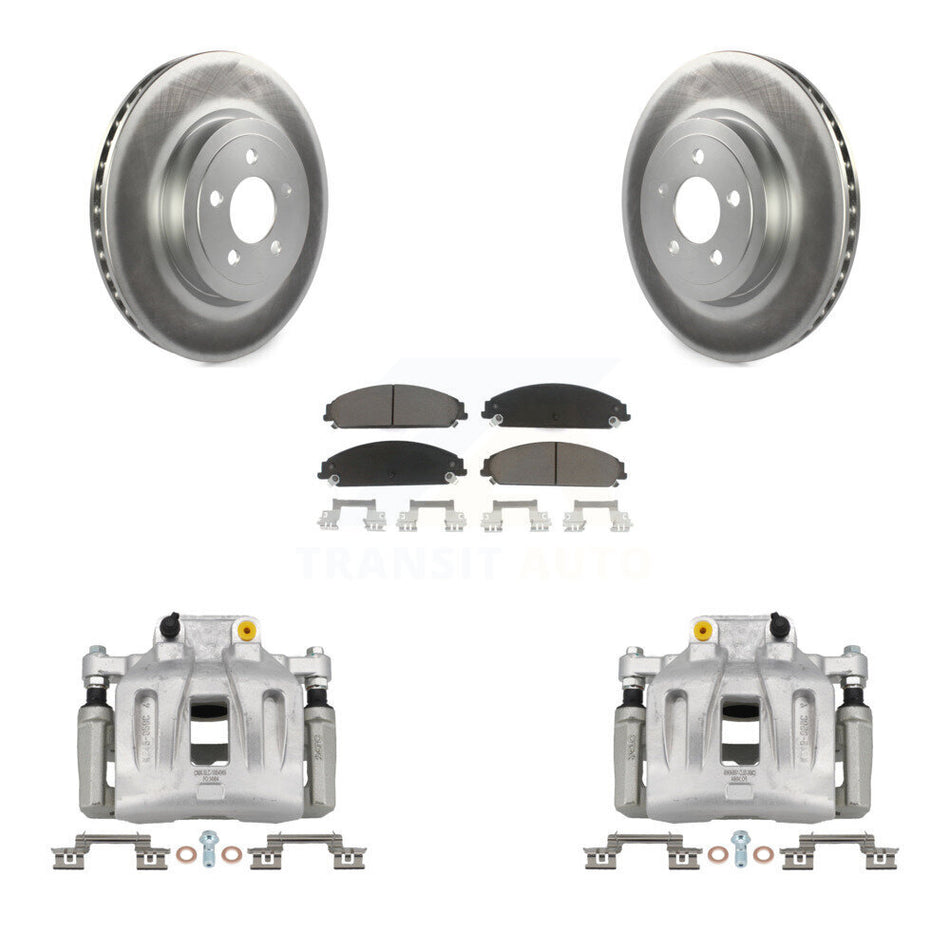 Front Brake Caliper Coat Rotor And Ceramic Pad Kit For Chrysler 300 Dodge Charger Magnum KCG-100446C