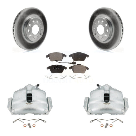 Front Brake Caliper Coat Rotor Semi-Metallic Pad Kit For Volkswagen Jetta Golf Beetle A3 KCG-100447P
