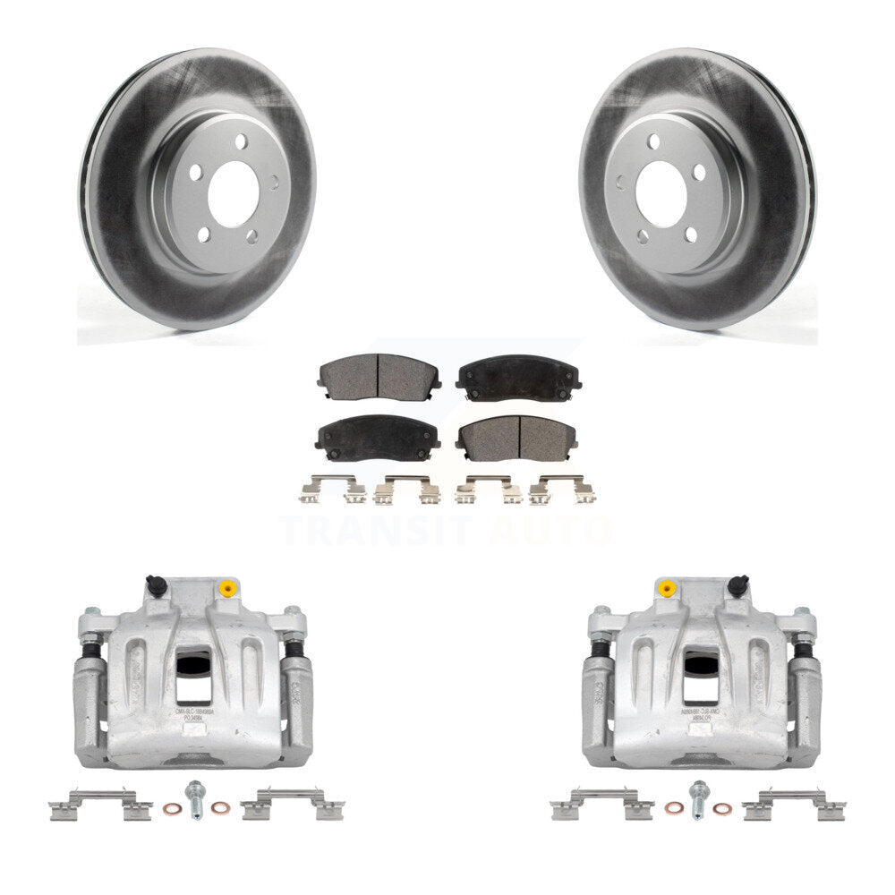 Front Brake Caliper Coat Rotor Ceramic Pad Kit For Chrysler 300 Dodge Charger Challenger KCG-100447T