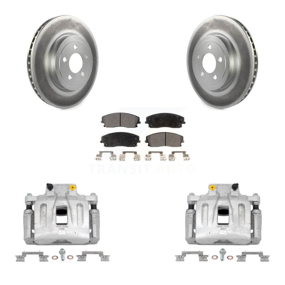 Front Disc Brake Caliper Coated Rotors And Ceramic Pads Kit For Dodge Charger KCG-100449T