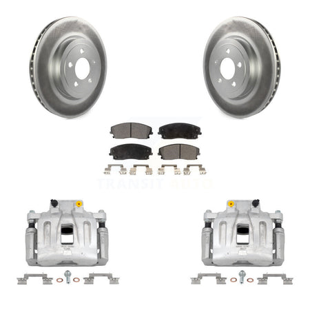 Front Disc Brake Caliper Coated Rotors And Ceramic Pads Kit For Dodge Charger KCG-100449T