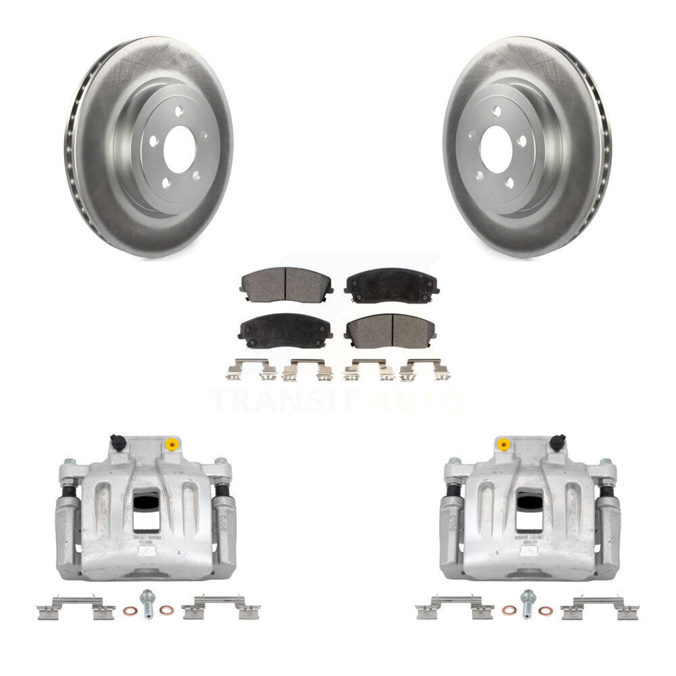 Front Disc Brake Caliper Coated Rotors And Ceramic Pads Kit For Dodge Charger KCG-100449T