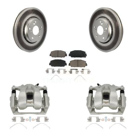 Front Disc Brake Caliper Coated Rotors And Ceramic Pads Kit For Honda Accord Acura ILX KCG-100450C