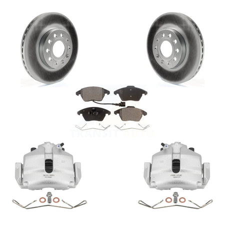 Front Brake Caliper Coat Rotor Semi-Metallic Pad Kit For Volkswagen Jetta Golf Beetle A3 KCG-100450P
