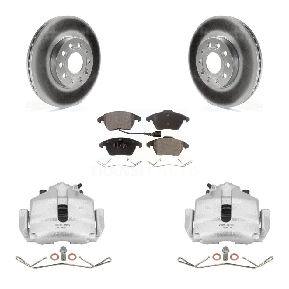 Front Brake Caliper Coat Rotor Semi-Metallic Pad Kit For Volkswagen Jetta Golf Beetle A3 KCG-100450P