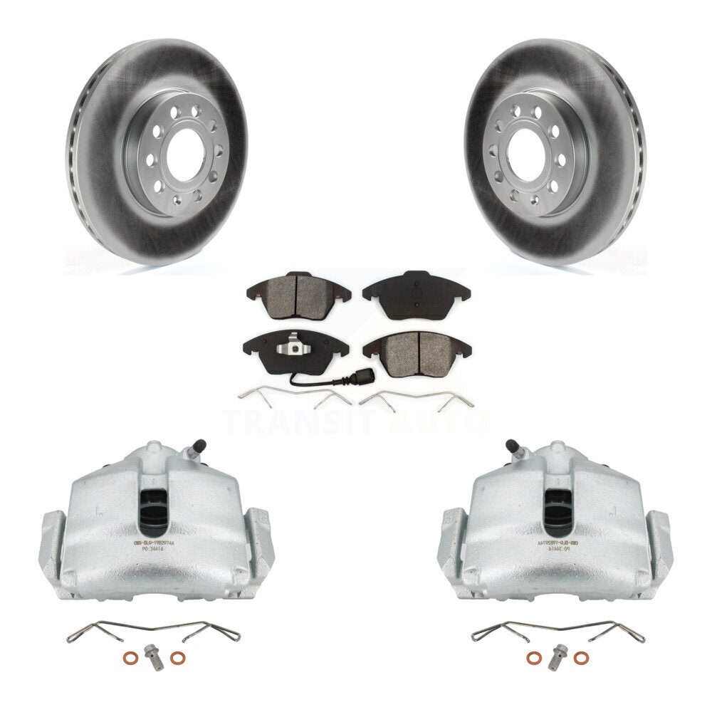 Front Brake Caliper Coat Rotor Semi-Metallic Pad Kit For Volkswagen Jetta Golf Beetle A3 KCG-100451S