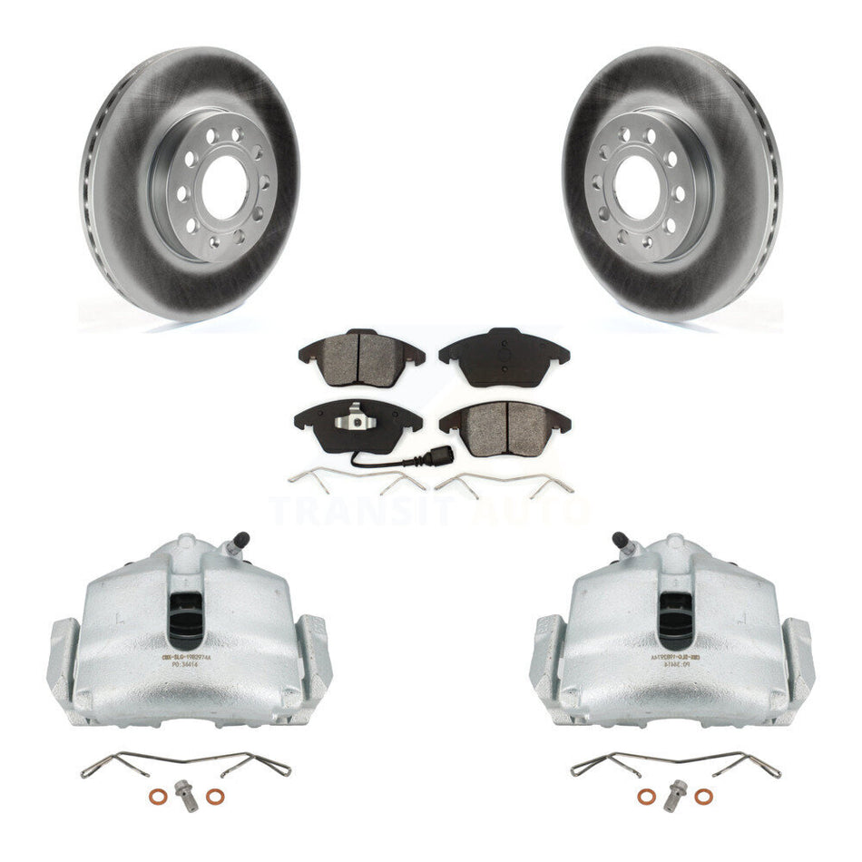 Front Brake Caliper Coat Rotor Semi-Metallic Pad Kit For Volkswagen Jetta Golf Beetle A3 KCG-100451S