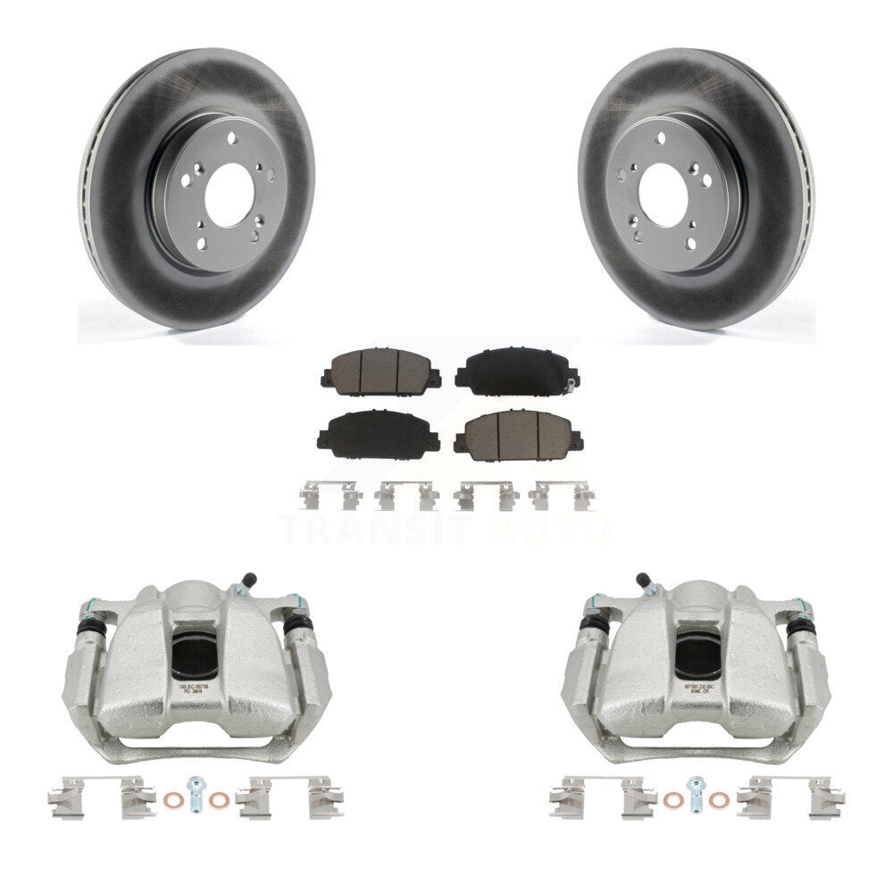 Front Disc Brake Caliper Coated Rotors And Ceramic Pads Kit For Honda HR-V Accord KCG-100452C