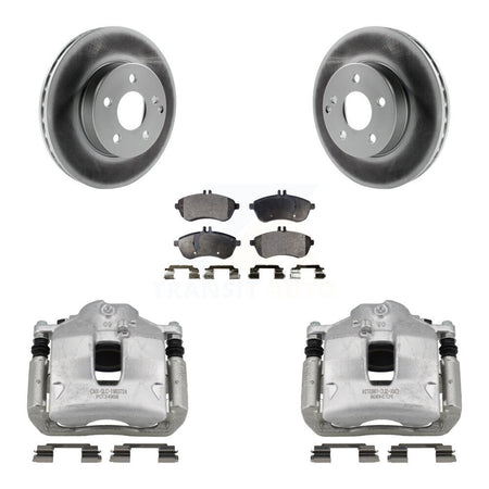 Front Disc Brake Caliper Coated Rotors And Ceramic Pads Kit For Mercedes-Benz C250 KCG-100453T