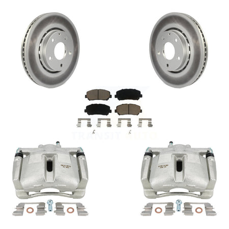 Front Disc Brake Caliper Coated Rotors And Ceramic Pads Kit For Mazda CX-5 KCG-100454C