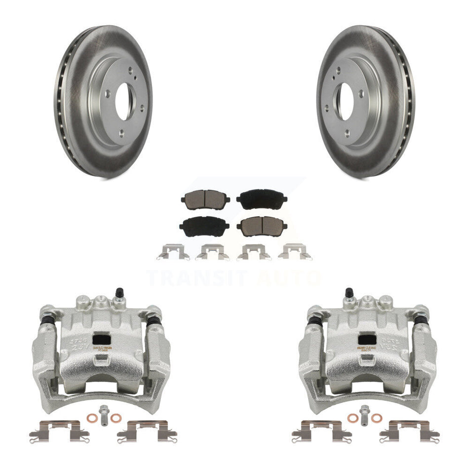 Front Disc Brake Caliper Coated Rotors And Ceramic Pads Kit For Ford Fiesta KCG-100455C