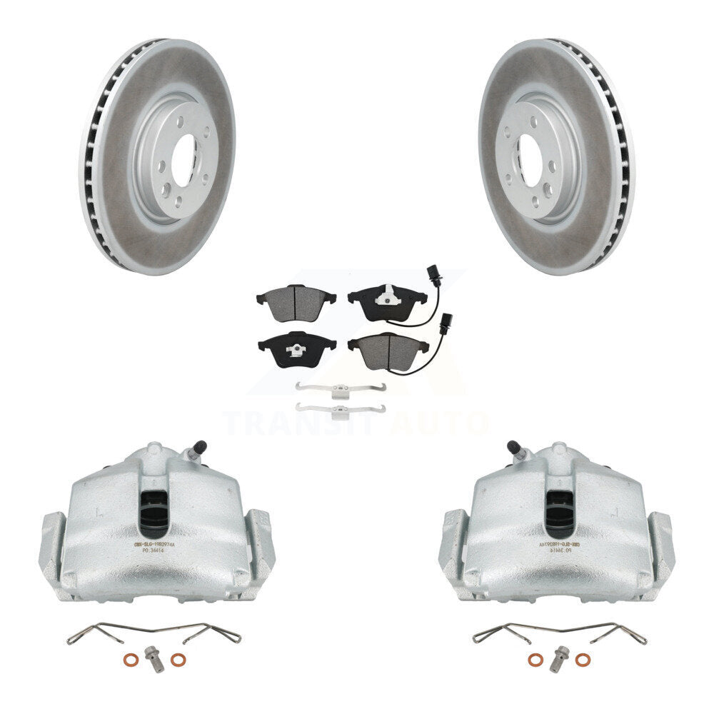 Front Disc Brake Caliper Coat Rotors & Semi-Metallic Pad Kit For 2010 Volkswagen CC 3.6L KCG-100455S