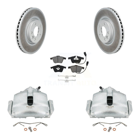 Front Disc Brake Caliper Coat Rotors & Semi-Metallic Pad Kit For 2010 Volkswagen CC 3.6L KCG-100455S