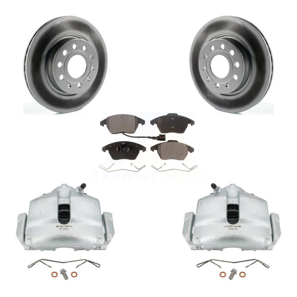 Front Brake Caliper Coat Rotors Semi-Metallic Pad Kit For Volkswagen GTI Audi A3 Quattro KCG-100456P