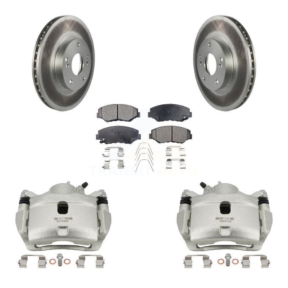 Front Brake Caliper Coat Rotor Ceramic Pad Kit For Honda Civic Accord Fit Acura ILX CR-Z KCG-100456T