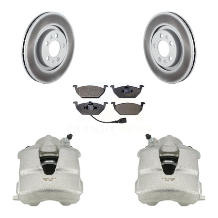 Front Brake Caliper Coat Rotors & Semi-Metallic Pad Kit For Volkswagen Jetta Beetle Golf KCG-100457P