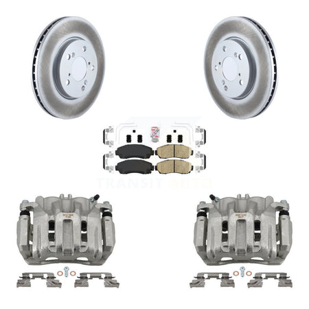 Front Disc Brake Caliper Coated Rotors And Ceramic Pads Kit For 2005-2010 Honda Odyssey KCG-100458N