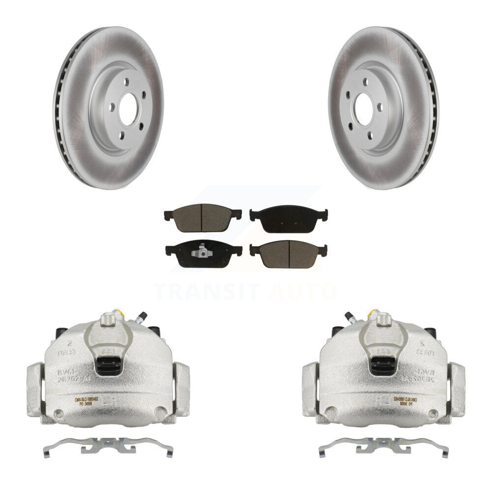 Front Disc Brake Caliper Coated Rotors And Ceramic Pads Kit For Ford Transit Connect KCG-100459C