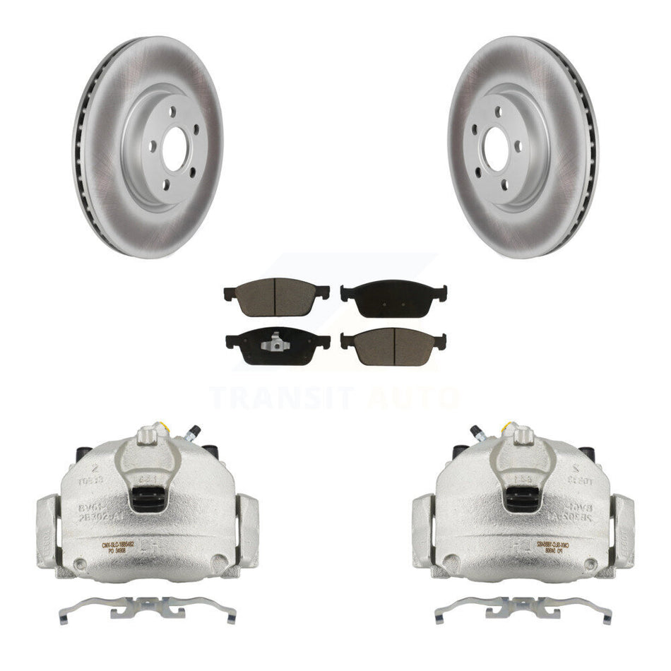 Front Disc Brake Caliper Coated Rotors And Ceramic Pads Kit For Ford Transit Connect KCG-100459C