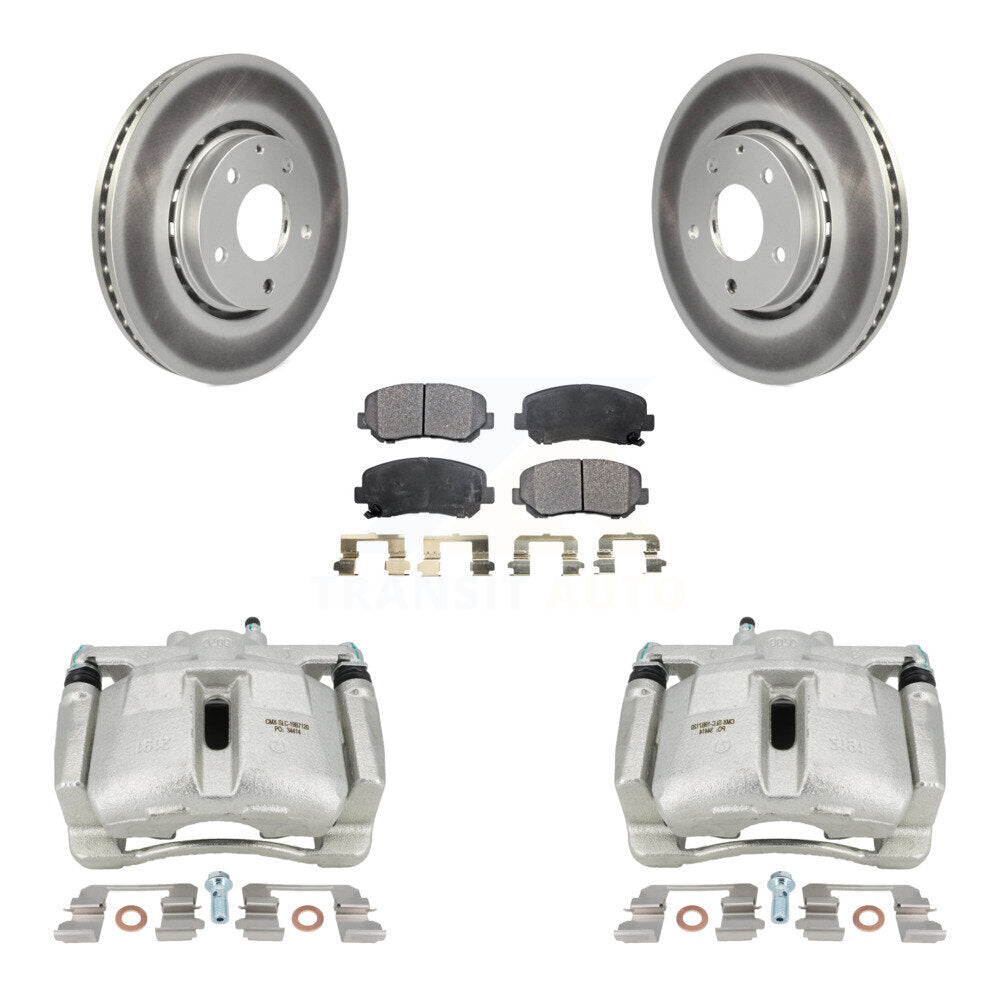 Front Disc Brake Caliper Coated Rotors And Ceramic Pads Kit For Mazda CX-5 KCG-100459T