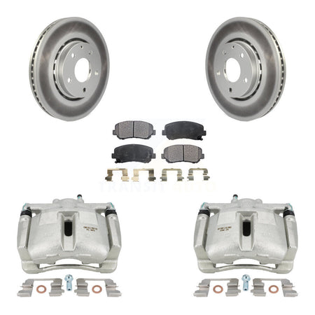 Front Disc Brake Caliper Coated Rotors And Ceramic Pads Kit For Mazda CX-5 KCG-100459T