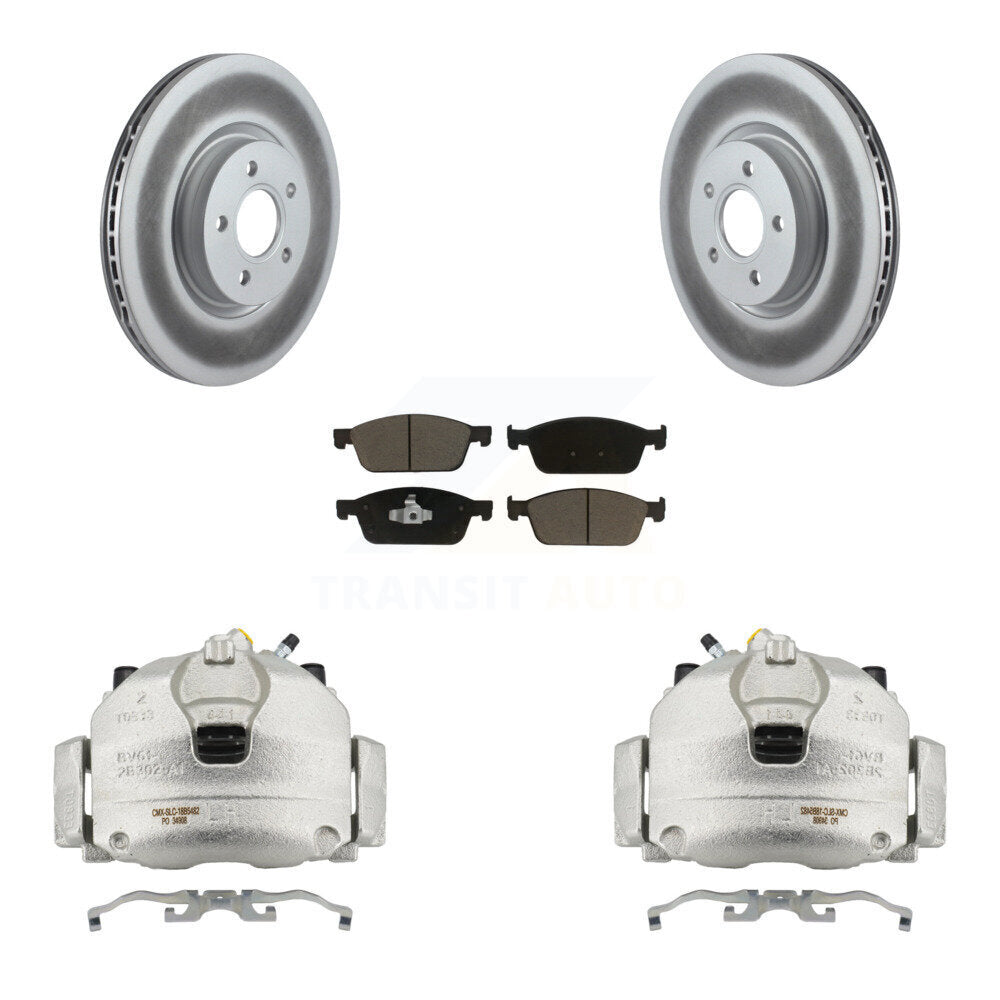 Front Brake Caliper Coat Rotor & Ceramic Pad Kit For Ford Escape Transit Connect Lincoln KCG-100460C