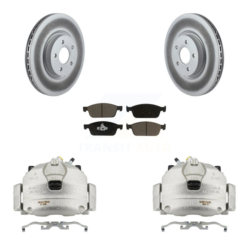 Front Brake Caliper Coat Rotor & Ceramic Pad Kit For Ford Escape Transit Connect Lincoln KCG-100460C
